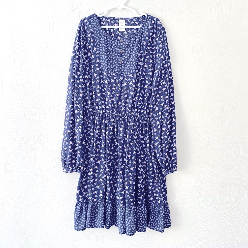 Carter’s Girls Blue Floral Dress/Tunic Size 14